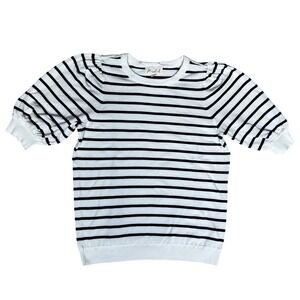 Marled Womens Parisian‎ Striped Puff Sleeve Crewneck Sweater Knit, Size M